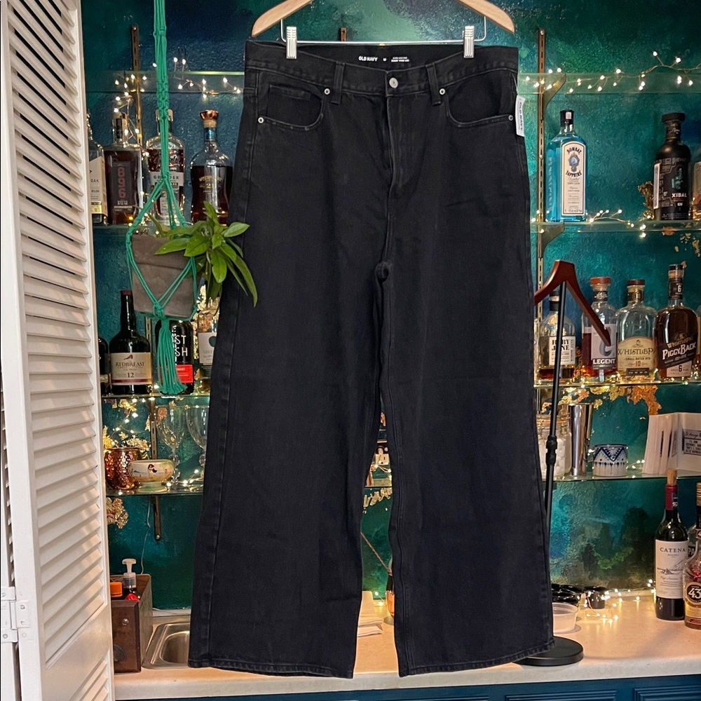 Old Navy High Rise Baggy Wide Leg Jeans - NWT Black